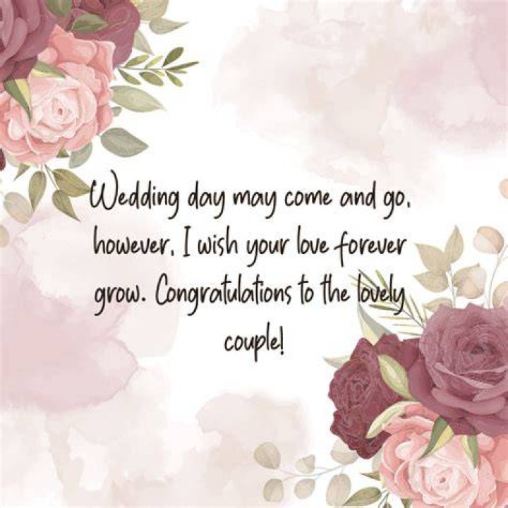 Do you say congratulations to the bride?