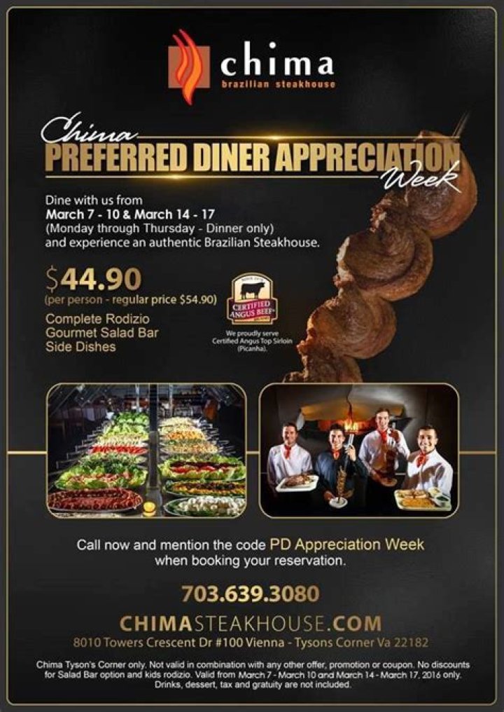 How much is it per person at Chima?
