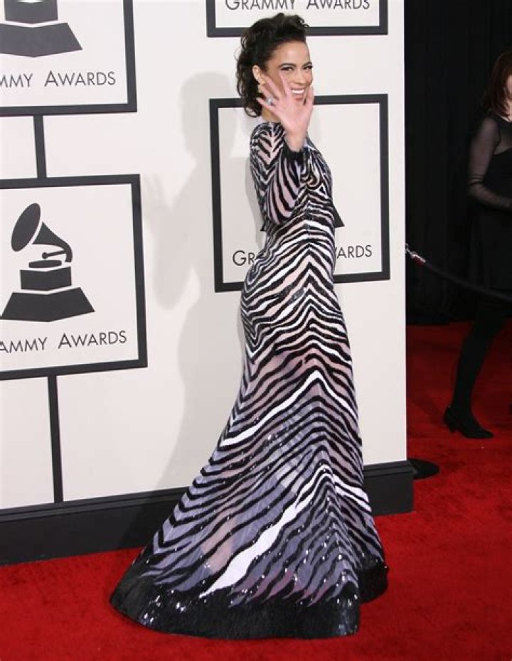 Paula Patton in zebra-print Nicolas Jebran at the Grammys: tacky & try-hard?