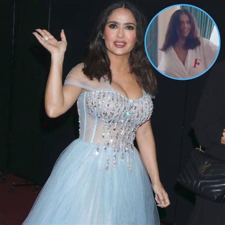 Salma Hayek shows half a nip slip on “Wetten, Das?” (possibly NSFW)
