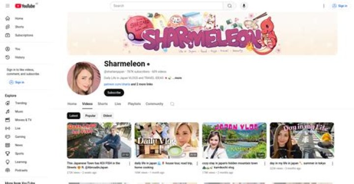 Sharmeleon Youtuber overview
