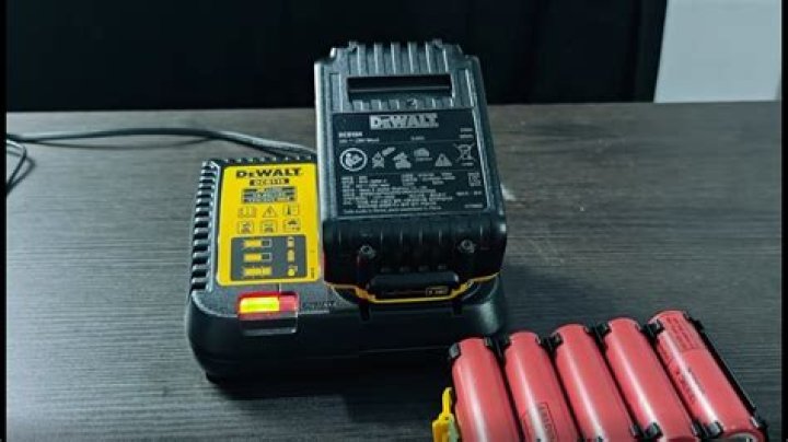 What does a flashing red light mean on a DeWalt battery charger?